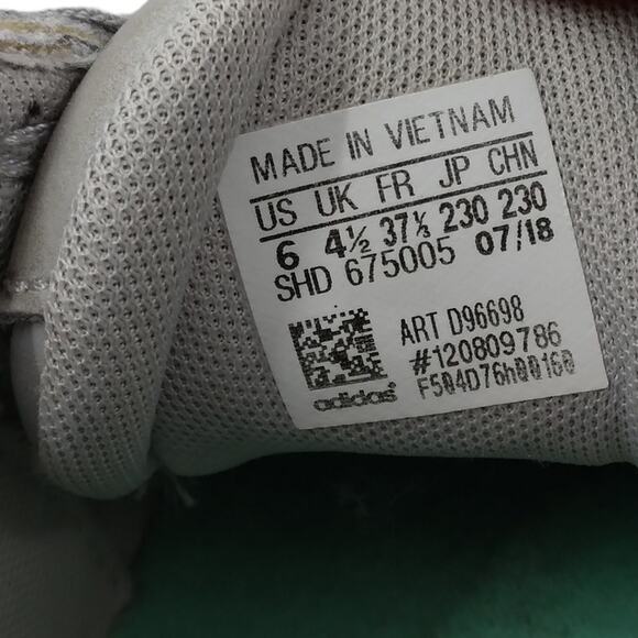 Adidas Falcon Sneakers  Gray Pink and Green Size 6 - Picture 4 of 7